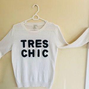 Forever 21 light sweater, raised appliqué, CUTE!